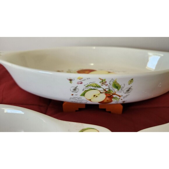 Kent Pottery Apple Oval Baking Dishes Set of 3 Fruit Collection Vintage Home Art - Picture 4 of 16